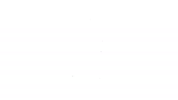 Linha preta Rede de pesca com ícone de peixe isolado no fundo branco. Animação gráfica em movimento de vídeo 4K - Filmagem, Vídeo