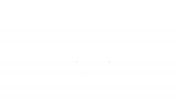 Schwarze Linie Fischerjacke Symbol isoliert auf weißem Hintergrund. Fischerweste. 4K Video Motion Grafik Animation - Filmmaterial, Video