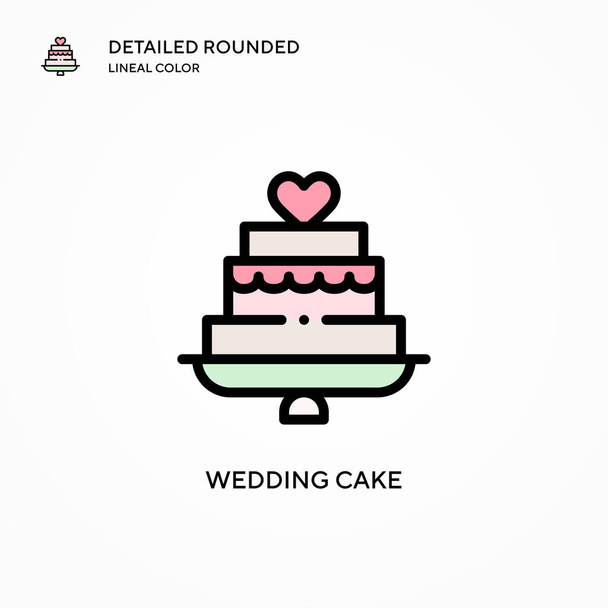 Wedding cake vector icon. Modern vector illustration concepts. Easy to edit and customize. - Vector, Image