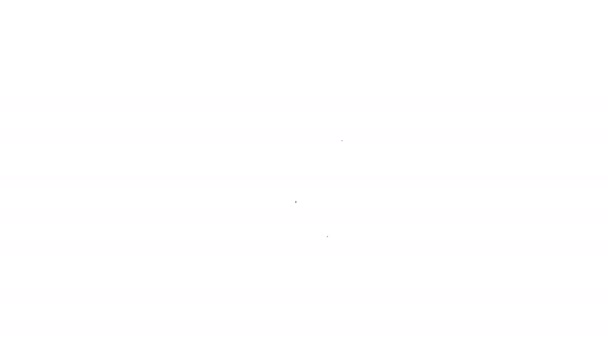 Zwarte lijn Voorjaarsschaal pictogram geïsoleerd op witte achtergrond. Balans voor weging. Bepaling van het gewicht. 4K Video motion grafische animatie - Video