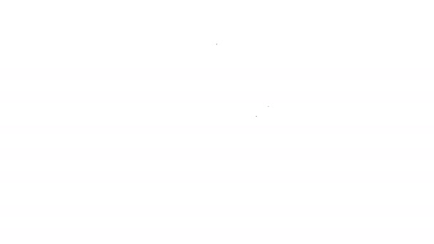 Musta viiva Kalastus ämpäri kuvake eristetty valkoisella taustalla. Kala ämpärissä. 4K Video motion graafinen animaatio - Materiaali, video