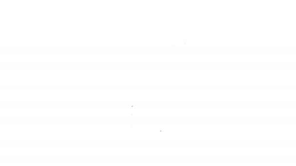 Schwarze Linie Gummiflossen zum Schwimmen Symbol isoliert auf weißem Hintergrund. Tauchausrüstung. Extremsport. Sportgeräte. 4K Video Motion Grafik Animation - Filmmaterial, Video