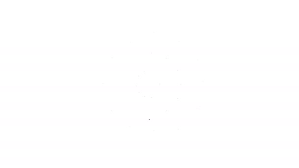 Schwarze Linie Schiffslenkrad-Symbol isoliert auf weißem Hintergrund. 4K Video Motion Grafik Animation - Filmmaterial, Video