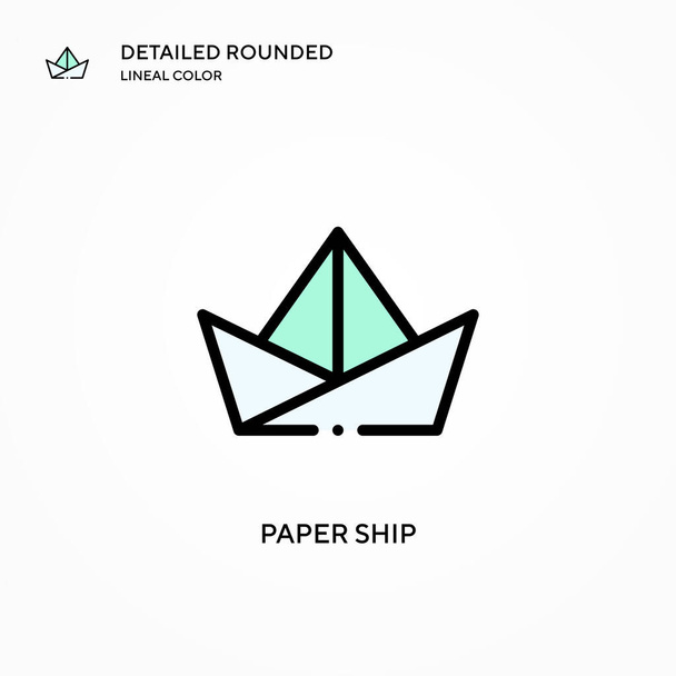 Paper ship vector icon. Modern vector illustration concepts. Easy to edit and customize. - Vector, Image