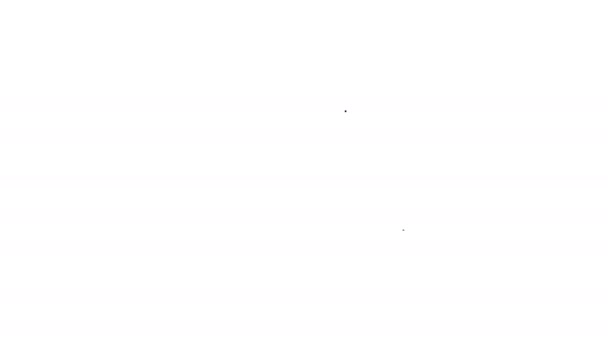 Fekete vonal Online ingatlan ház böngésző ikon elszigetelt fehér háttér. Lakáshitel koncepció, bérleti díj, vásárlás, ingatlanvásárlás. 4K Videó mozgás grafikus animáció - Felvétel, videó