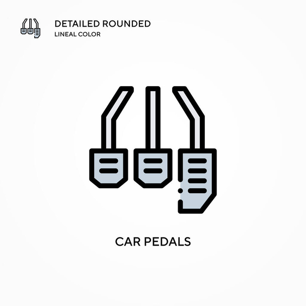 Car pedals vector icon. Modern vector illustration concepts. Easy to edit and customize. - Vector, Image