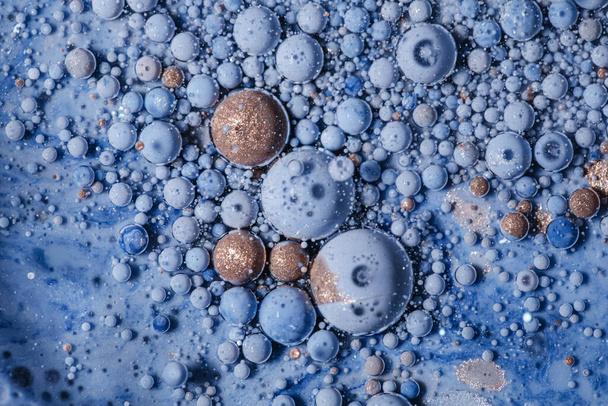 Colourful acrylic bubbles. Abstract ink design mixed texture background. - Фото, изображение