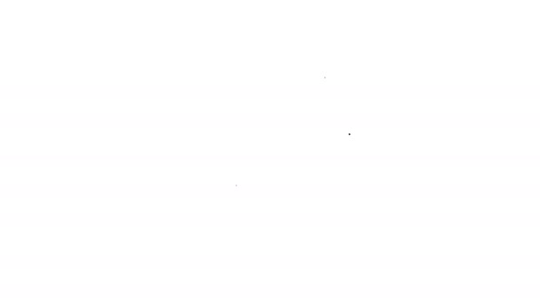 Μαύρο σήμα αναγνώρισης γραμμής εικονίδιο που απομονώνεται σε λευκό φόντο. Μπορεί να χρησιμοποιηθεί για παρουσίαση, ταυτότητα της εταιρείας, διαφήμιση. 4K Γραφική κίνηση κίνησης βίντεο - Πλάνα, βίντεο