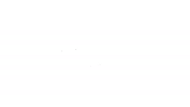 Černá čára Inkognito režim ikona izolované na bílém pozadí. Grafická animace pohybu videa 4K - Záběry, video