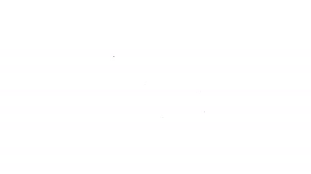 Musta viiva Soiva hälytyskello kuvake eristetty valkoisella taustalla. Hälytysmerkki, huoltokello, käsimerkki, ilmoitussymboli. 4K Video motion graafinen animaatio - Materiaali, video