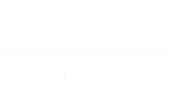 Linea nera Punto esclamativo nell'icona a triangolo isolato su sfondo bianco. Segnale di pericolo, attenzione, attenzione, segnale di pericolo. Animazione grafica 4K Video motion - Filmati, video