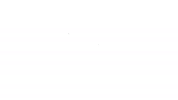 Czarna linia Tarcza z ikoną znaku kontrolnego izolowana na białym tle. Bezpieczeństwo, ochrona, koncepcja prywatności. Znak zaznaczenia zatwierdzony. 4K Animacja graficzna ruchu wideo - Materiał filmowy, wideo
