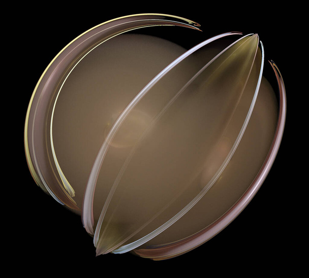 image of one Digital Fractal on Black Color - Fotó, kép