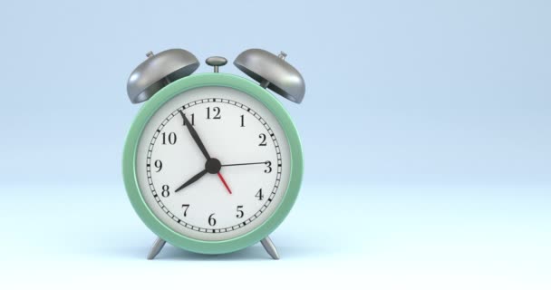  Reloj despertador retro timelapse estilo, renderizado 3D. - Metraje, vídeo