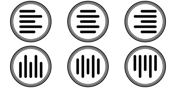 Définir les icônes alignement horizontal et vertical, alignement au centre, symbole de signe vectoriel Aligner le texte au centre, paragraphe, typographie, alignement - Vecteur, image