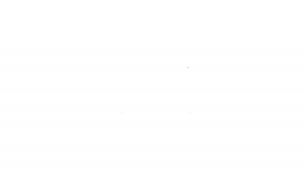 Černá čára Jump rope ikona izolované na bílém pozadí. Přeskakovací lano. Sportovní vybavení. Grafická animace pohybu videa 4K - Záběry, video