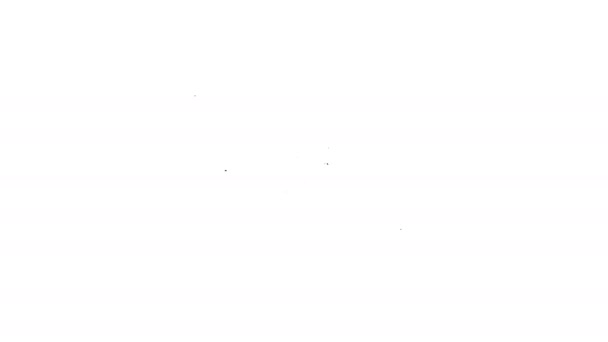 Linea nera Servito pesce su un'icona piatto isolato su sfondo bianco. Animazione grafica 4K Video motion - Filmati, video
