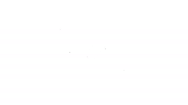 Línea negra Sirve pepino sobre un icono de plato aislado sobre fondo blanco. Comida marina. Animación gráfica de vídeo 4K - Imágenes, Vídeo
