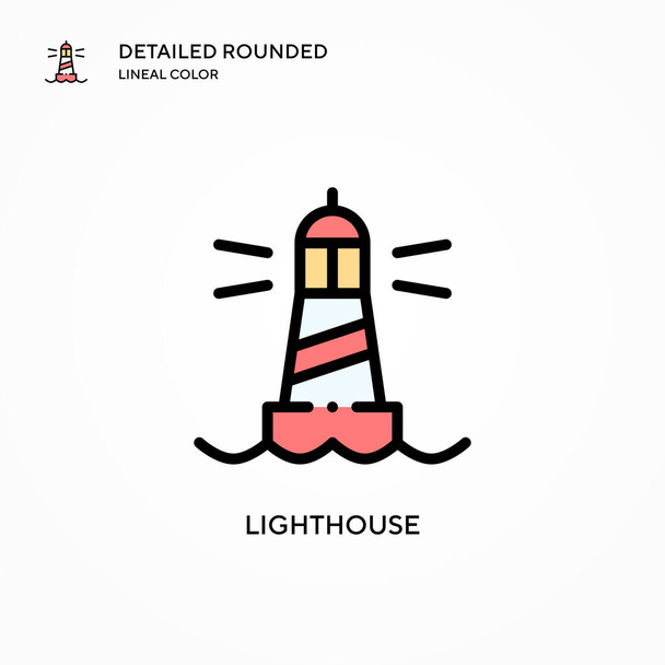 Lighthouse vector icon. Modern vector illustration concepts. Easy to edit and customize. - Vector, Image