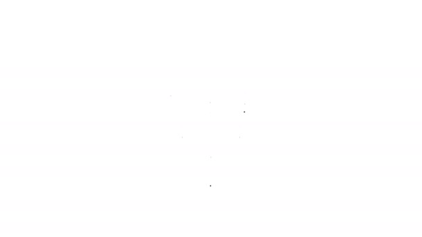 白い背景に隔離されたプレートアイコン上の黒い線キャビア。4Kビデオモーショングラフィックアニメーション - 映像、動画