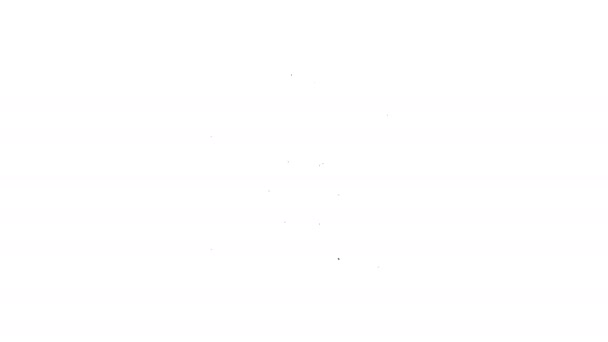 Icono de Tortuga de línea negra aislado sobre fondo blanco. Animación gráfica de vídeo 4K - Metraje, vídeo