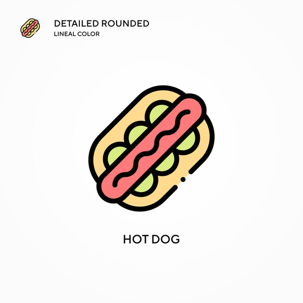 Hot dog vector icon. Modern vector illustration concepts. Easy to edit and customize. - Vector, Image