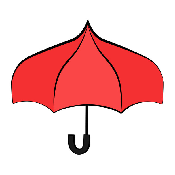 Beyaz arkaplanda kırmızı şemsiye vektör simgesi görüntüleme - Vektör, Görsel