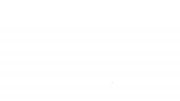 Musta viiva Mies yskä kuvake eristetty valkoisella taustalla. Virusinfektio, influenssa, flunssa, flunssa. Tuberkuloosi, sikotauti, hinkuyskä. 4K Video motion graafinen animaatio. - Materiaali, video