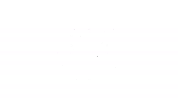 Černá čára Země zeměkoule s ikonou lékařské masky izolované na bílém pozadí. Grafická animace pohybu videa 4K - Záběry, video