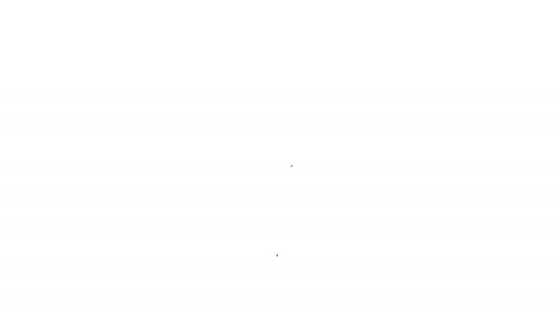 Czarna linia Tarcza chroniąca przed wirusem, zarazkami i ikoną bakterii izolowaną na białym tle. Koncepcja układu odpornościowego. Wirus Corona 2019-nCoV. 4K Animacja graficzna ruchu wideo - Materiał filmowy, wideo