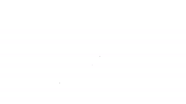 Zwarte lijn Natte veeg pakje pictogram geïsoleerd op witte achtergrond. 4K Video motion grafische animatie - Video