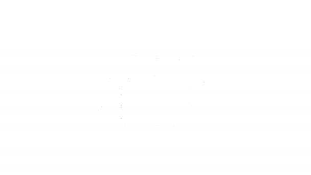 Ligne noire globe terrestre avec icône de masque médical isolé sur fond blanc. Animation graphique de mouvement vidéo 4K - Séquence, vidéo