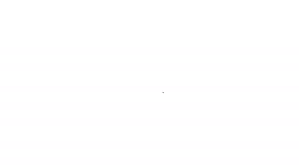 Černá čára Virus ikona izolované na bílém pozadí. Corona virus 2019-nCoV. Bakterie a bakterie, rakovina buněk, mikrobi, houby. Grafická animace pohybu videa 4K - Záběry, video