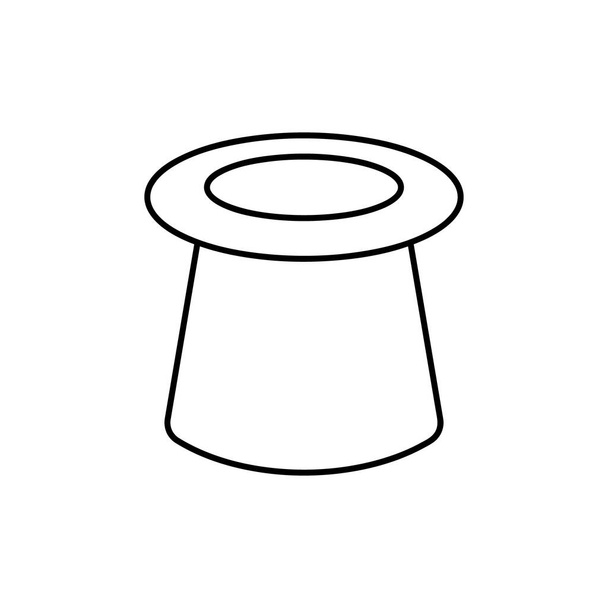 Beyaza izole edilmiş sihirli şapka ikonu. Taslak vektör stok çizimi. EPS 10 - Vektör, Görsel