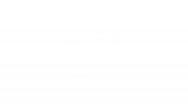 Zwarte lijn Schalen van justitie pictogram geïsoleerd op witte achtergrond. Het symbool van de rechtbank. Balans schaal teken. 4K Video motion grafische animatie - Video