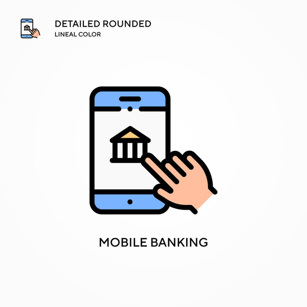 Mobile banking vector icon. Modern vector illustration concepts. Easy to edit and customize. - Vector, Image