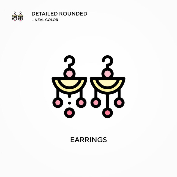 Earrings vector icon. Modern vector illustration concepts. Easy to edit and customize. - Vector, Image