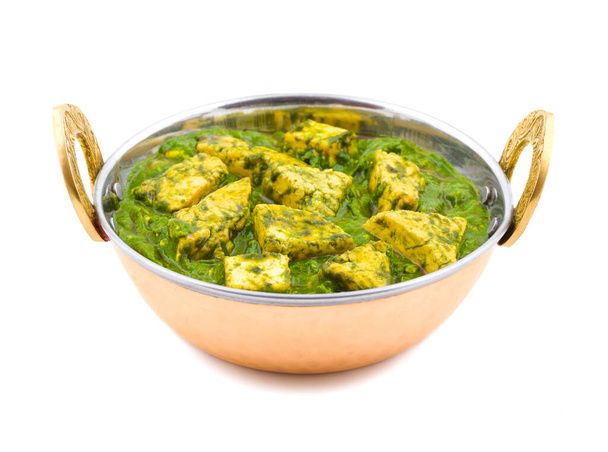 Hint Sağlıklı Mutfağı Palak Paneer Ispanak ve süzme peynirden yapılmış Tandır Roti veya salata ile servis edilir - Fotoğraf, Görsel