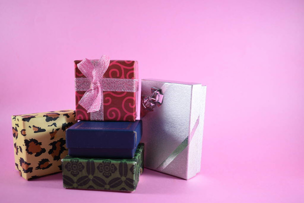 gifts and presents on a pink background - Photo, Image