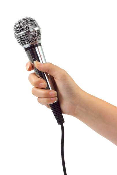 Hand with microphone - Фото, изображение