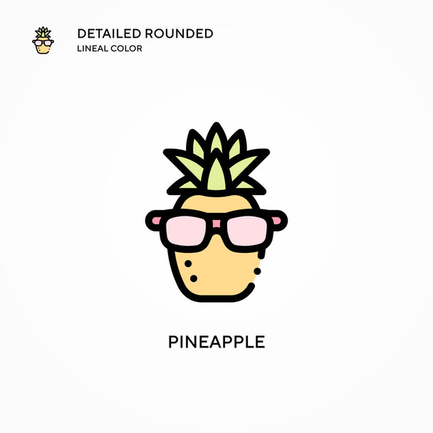 Pineapple vector icon. Modern vector illustration concepts. Easy to edit and customize. - Vector, Image