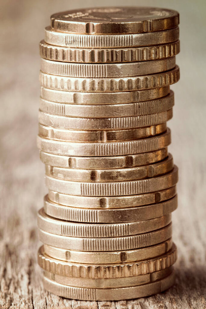 Coins stacked on each other. Money concept. - Foto, Imagen