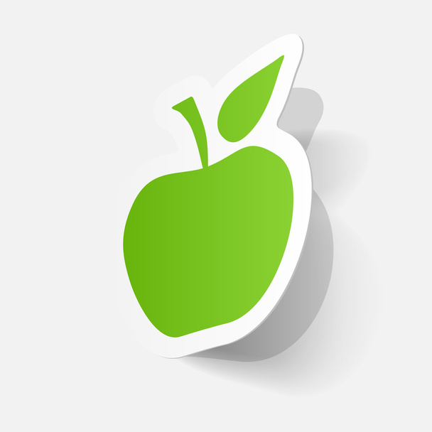 Green apple sticker - Вектор, зображення