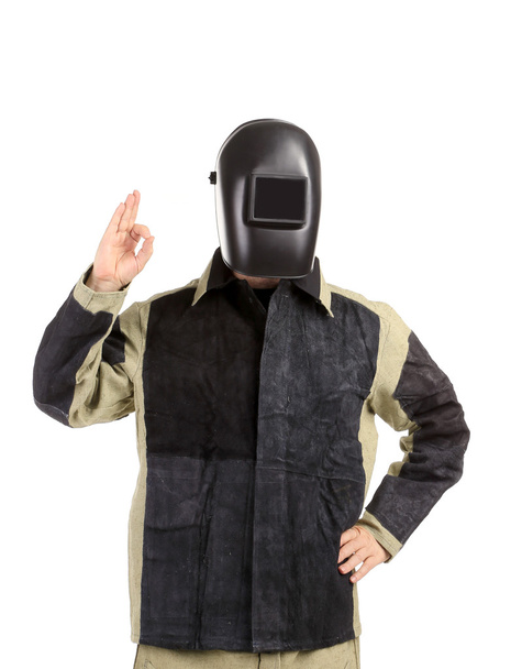 Confident welder in the mask. - Photo, image