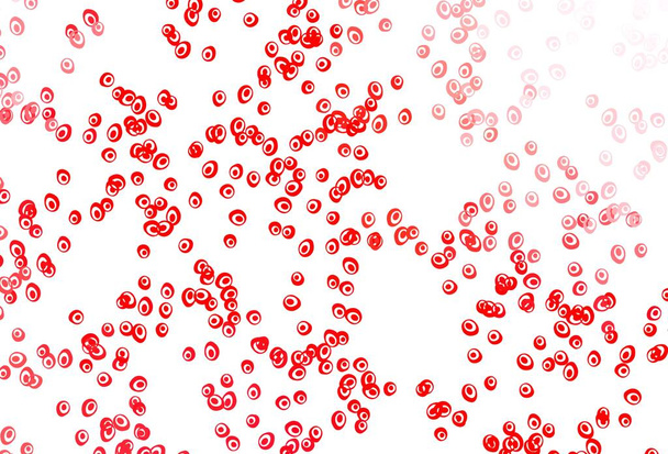 Light Red vector cover with spots. Abstract illustration with colored bubbles in nature style. Pattern of water, rain drops. - Vektor, kép