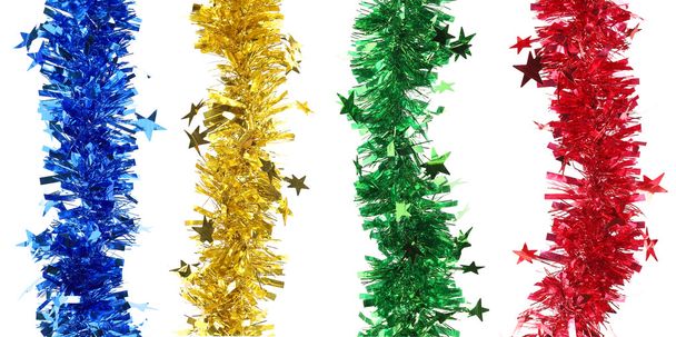 Christmas tinsels with stars. - Photo, Image