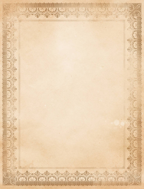 Old grunge paper background with vintage border and copy space for the text. - Foto, immagini