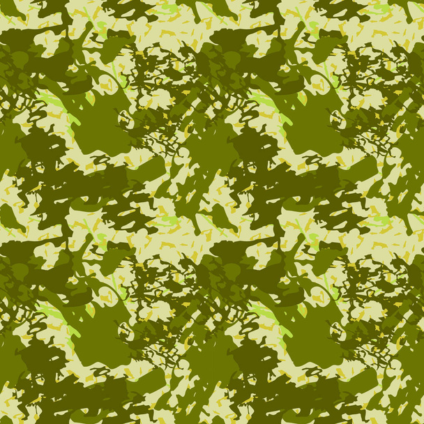 Camouflage seamless pattern, green black and khaki color vector