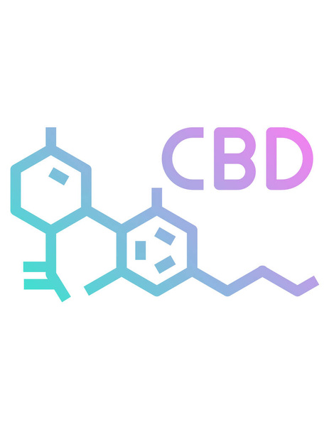 векторная иллюстрация молекул CBD - Вектор,изображение