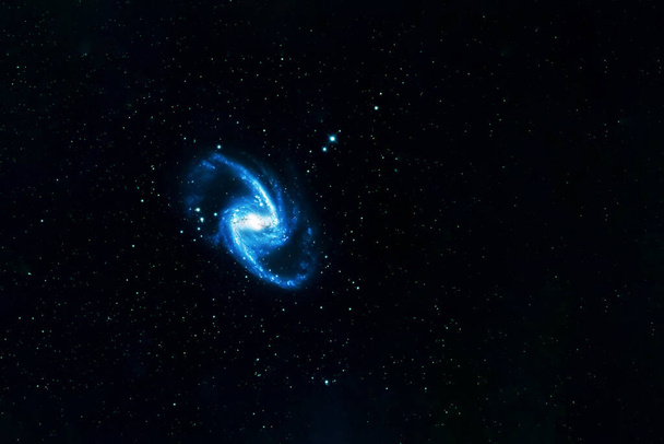 Sininen galaksi tähtien kanssa. Elementit tämän kuvan on kalustettu NASA. - Valokuva, kuva